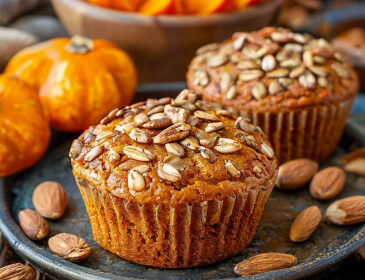 гарбузові кекси з насінням та горіхами-тыквенные кексы с семенами и орехами